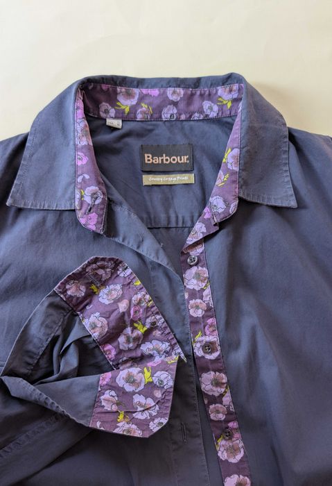 Koszula damska Barbour 40 (L) Overton – granatowa, kwiaty