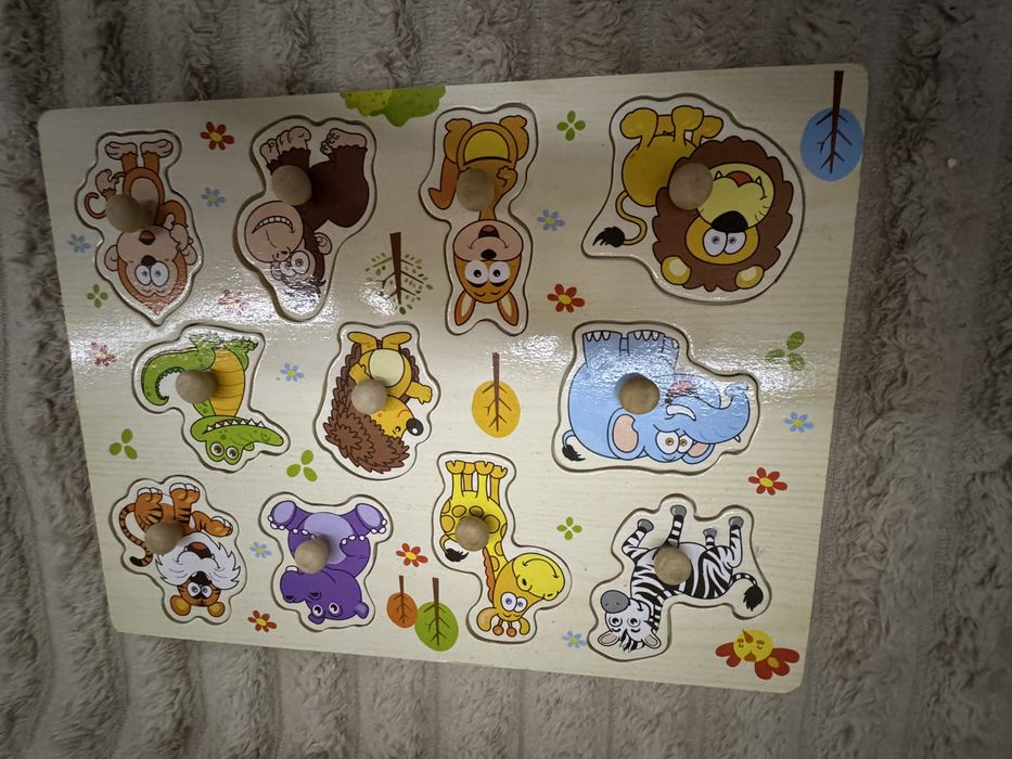 Пазли монтесорі звірята , машинки  зі звуками