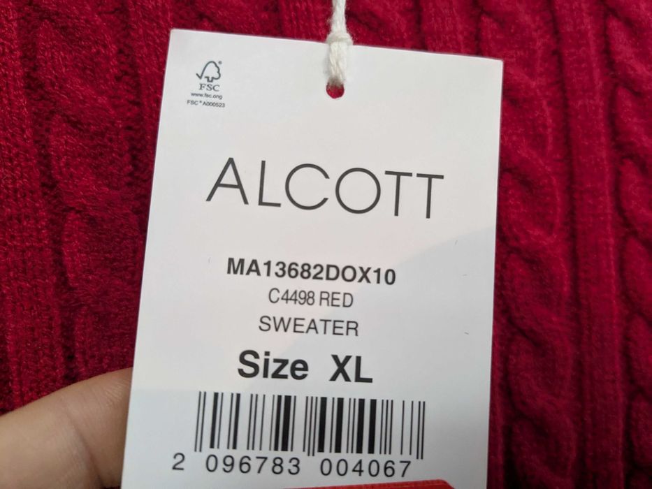 Sweter Alcott z wiskozą czerwony rozm. XL