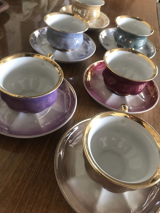 Набір кавових чашок "Веселка" Коростенський фарфор