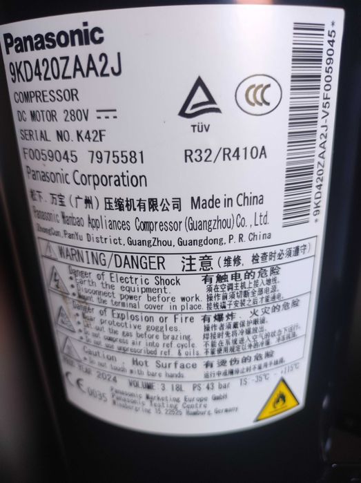 Sprężarka Panasonic 9kd420zaa2j nowa