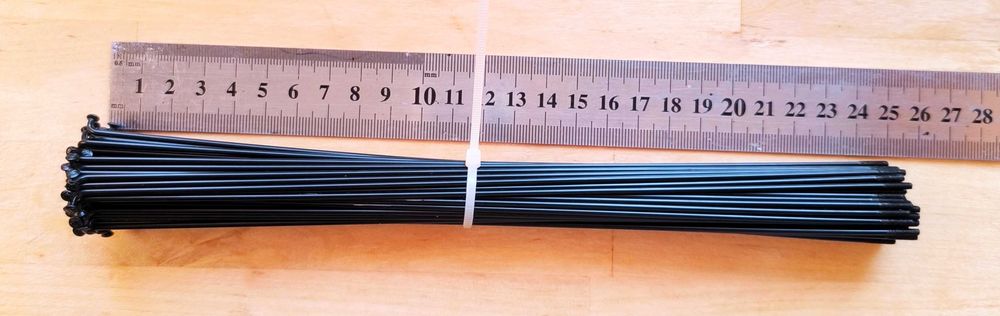 Szprychy 248 mm Czarna Nierdzewna 36 Szt