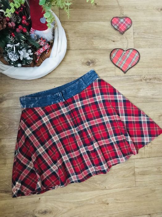 Юбка клетка S M 100% хлопок