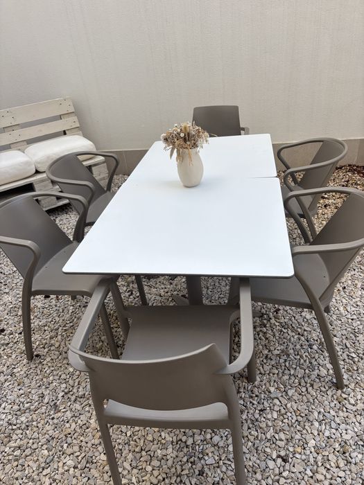 Conjunto 2 mesas + 6 cadeiras exterior