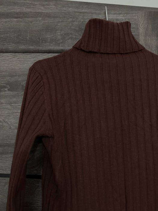 Шоколадний гольф/водолазка/лонг в рубчик, розмір М