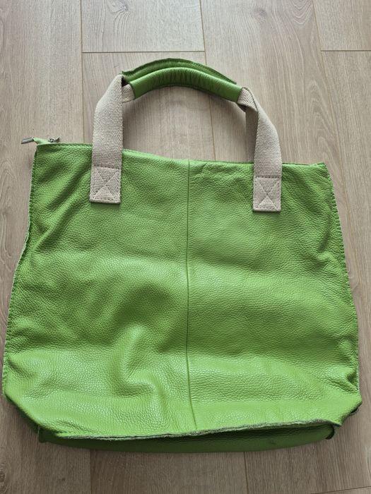 Torba skórzana w kolorze soczystej zieleni
