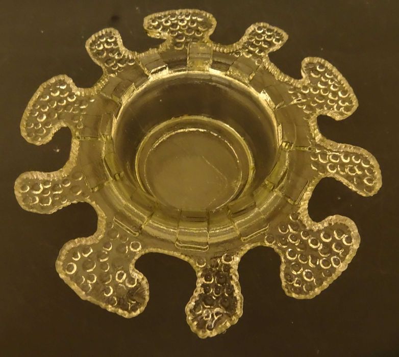 Ząbkowice, szklana ikebana, szkło Prl, vintage, HSG Ząbkowice