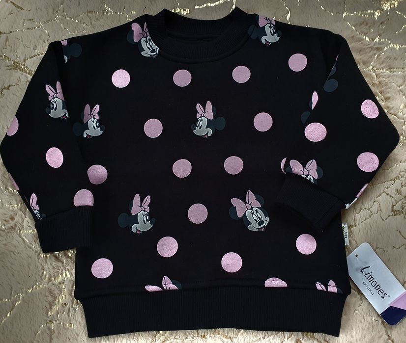 Новий[бірка]теплий світшот трендовий принт/Disney_Mini_Mause Турецький