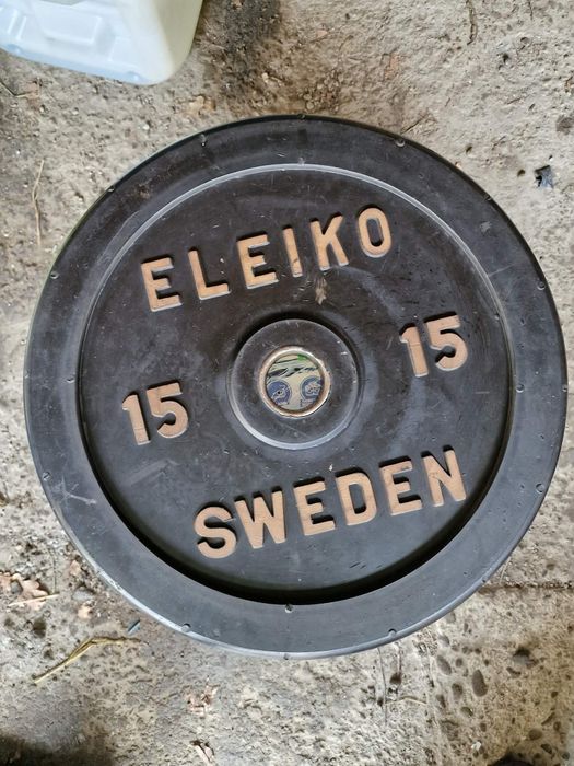 Obciążenie  olimpijskie Eleiko gumowe i gryf