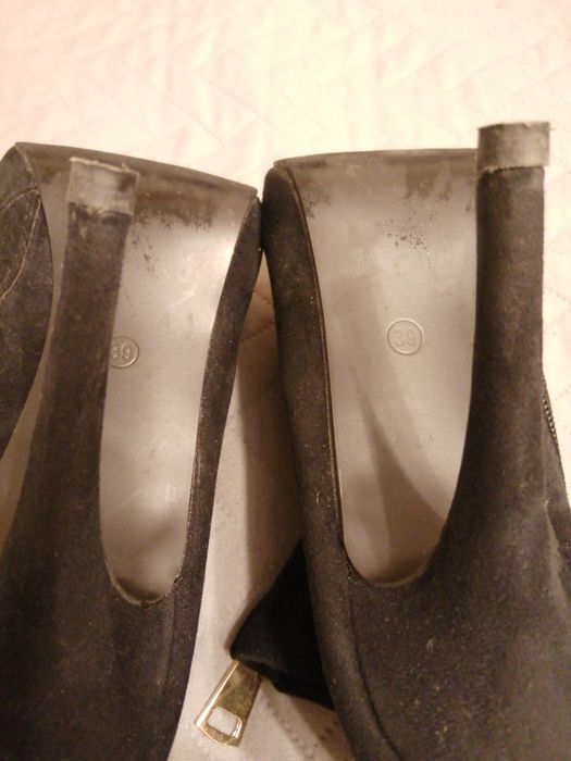 Botki czarne szpilki 39/25 cm
