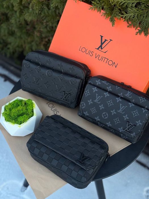 Сумка Louis Vuitton шкіряна чоловіча через плече Lv сумка Луи Витон Лв