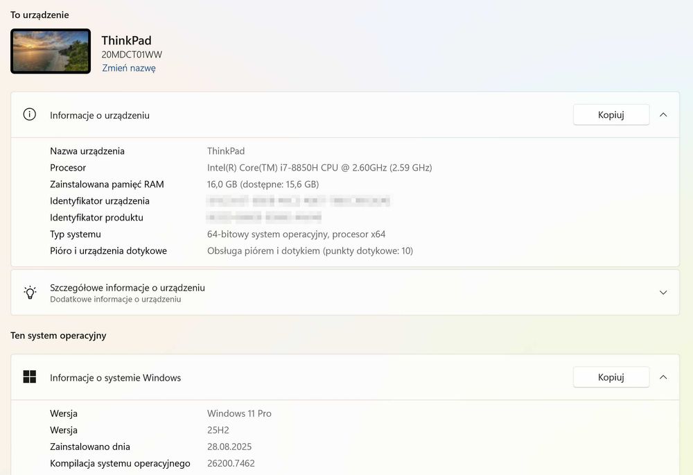 Dotykowy Lenovo ThinkPad P1 16/512 GB 4K