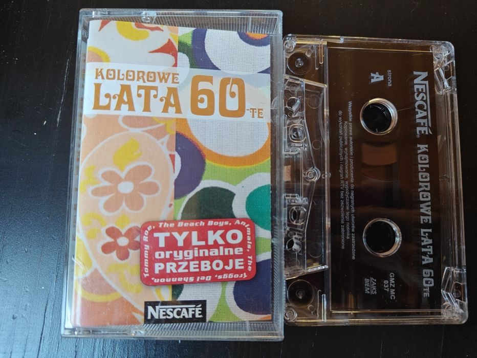 Kolorowe lata 60 nescafe kaseta audio magnetofon