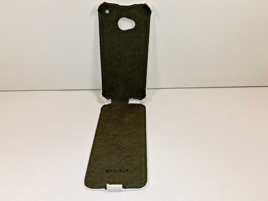 Z120 Skórzane Etui StilGut Do HTC One M7 White Nowe Premium