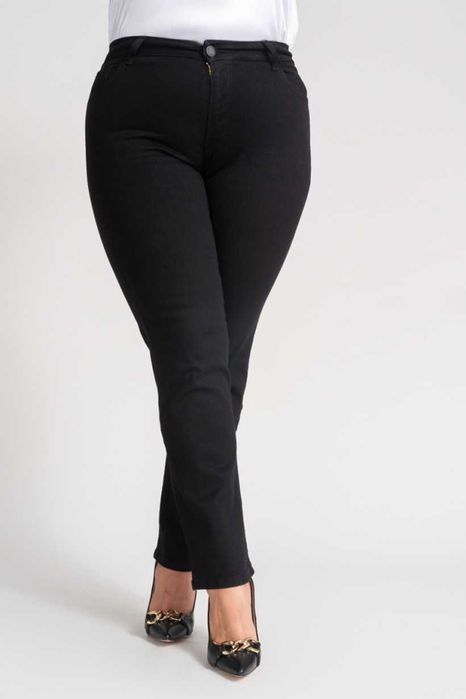 Czarne Spodnie Jeansowe Plus Size, Bawełna 97 %  39