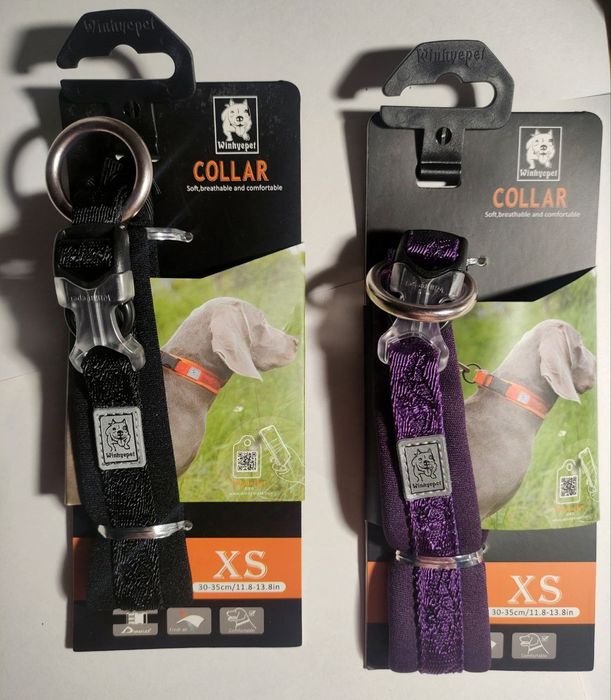 нашийники чорний та фіолетовий