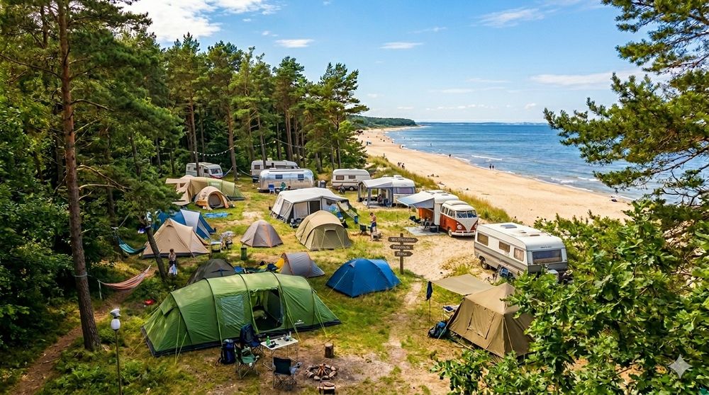Camping pole namiotowe 100m od plaży Dziwnówek