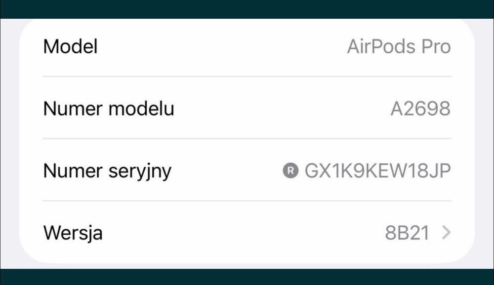 AirPods Pro 2 ANC, Oryginalne, nr seryjny.