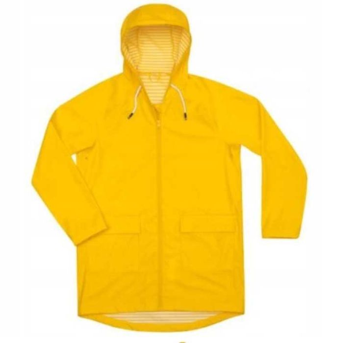 Płaszcz kurtka przeciwdeszczowa damska s/m żółta