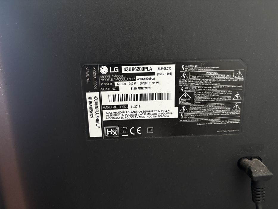 TV LG Smart TV 43” 4K UHD – 43UK6200PLA