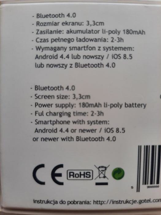 Smart zegarek, krokomierz itp