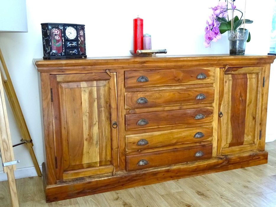 Kolonialna komoda / bieliźniarka z drewna egzotycznego - AlmiDecor