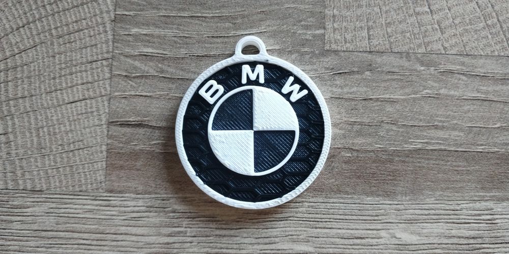 Brelok logo BMW czarno bialy