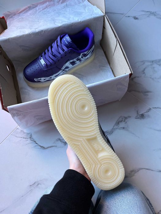 Мужские кроссовки Nike Air Force 1 Low Skeleton Purple. Размеры 40-45