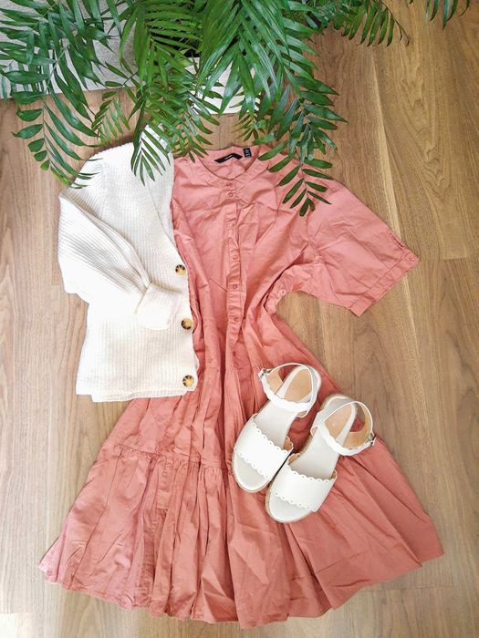 Sukienka plus size 100% bawełna organiczna rozmiar 48-50 midi