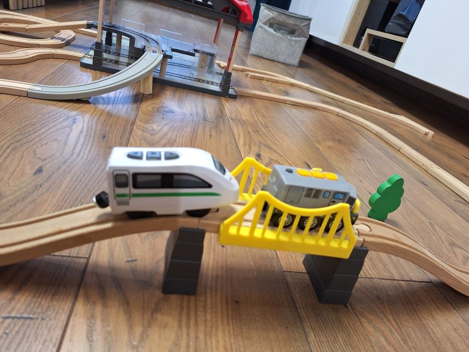 Drewniane Tory kolejka, stacja metra, pociąg