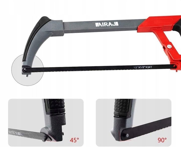 Piła Piłka Brzeszczot Do Metalu 300mm Rączka Z Tworzywa Airaj + 10 Ost