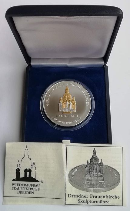 Науру 10 $ 2004р. Срібло з позолотою. Пам'ятки. Рідкісна. ПРУФ!