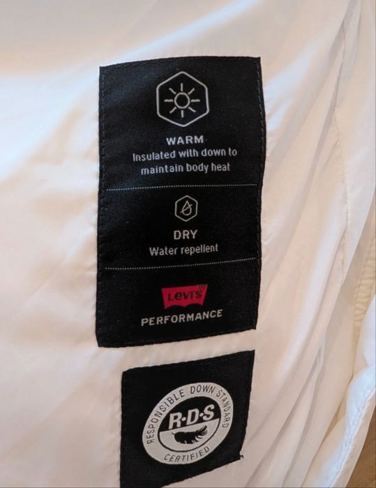 Biała kurtka puchowa Levi’s – puch kaczy