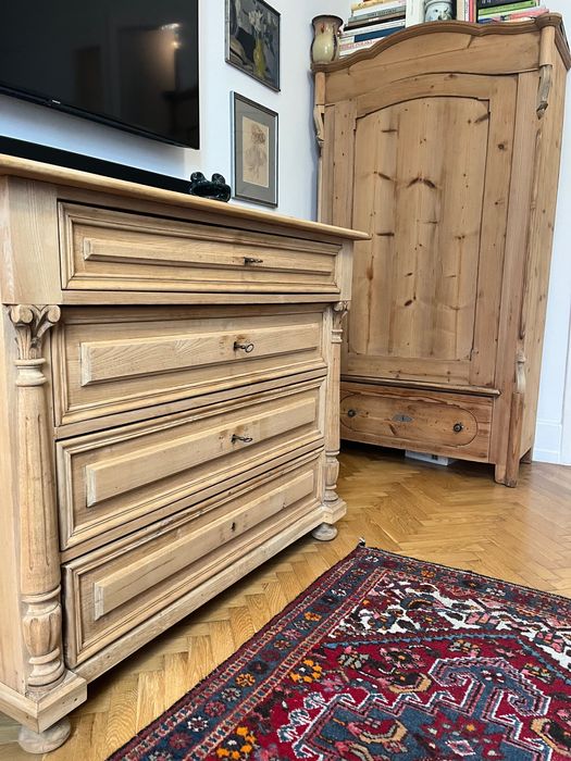 Szafa i komoda komplet lite drewno