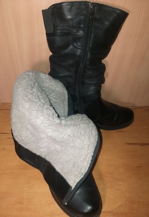 Женские кожанные зимнии сапоги