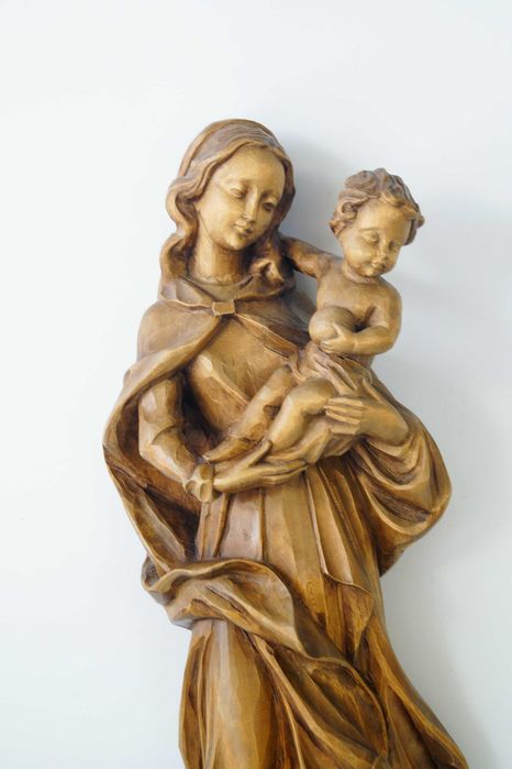 Matka Boska Z Dzieciątkiem figura drewniana Maryja 55 cm