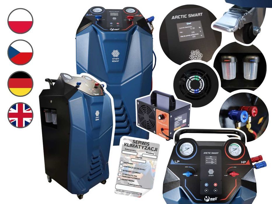 Stacja Klimatyzacji MELLPRO SMART 1234YF 12KG PL/DE/CZ/EN + Ozonator FV