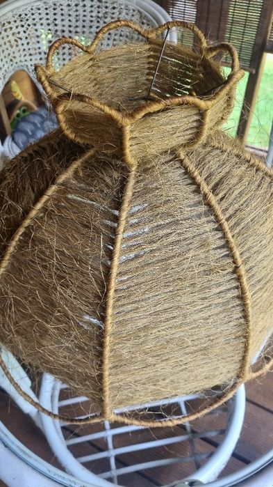 Abażur klosz sznurkowy PRL boho