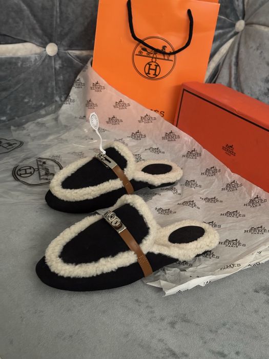 Зимние мюли тапки люкс бренд