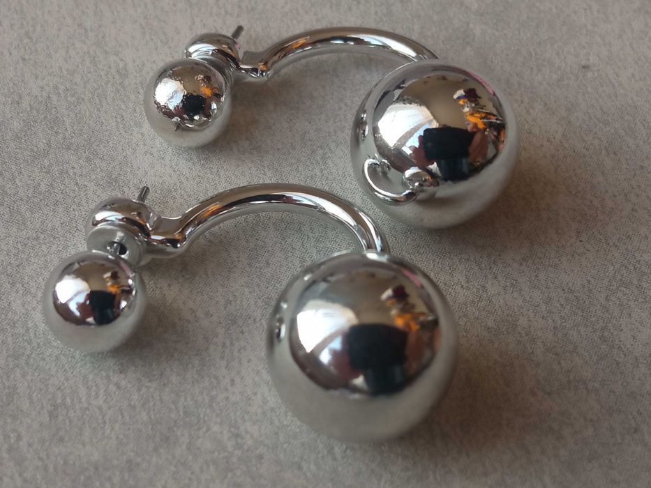 Kolczyki Sztyfty z perełkami Podwójne perełki Tribal Srebrne 1,5 cm