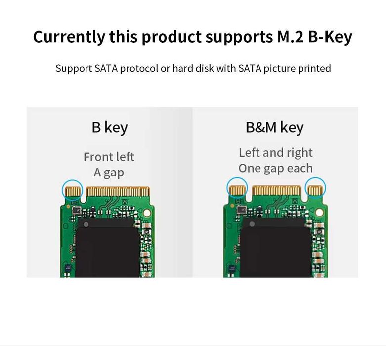 Адаптер конвертер M.2 + Msata SSD To SATA 3.0 2.5" для ПК, ноутбука