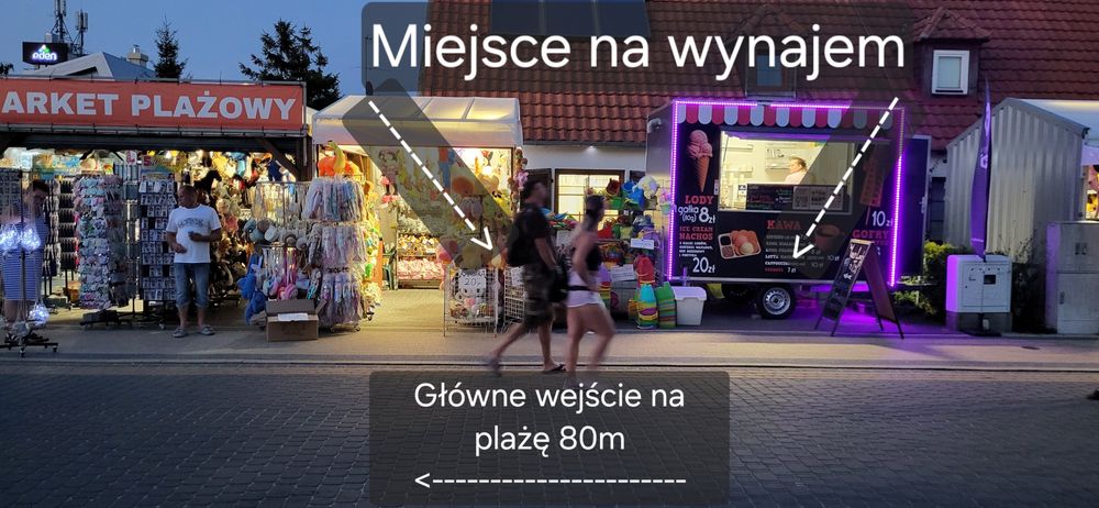 Wynajmę teren plac miejsce pod działalność  głównym wejsciu na plażę