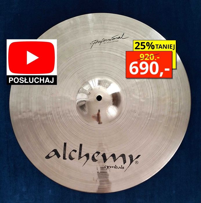-- Alchemy Professional Rock Crash 18" 1607g -- Talerz - Perkusja