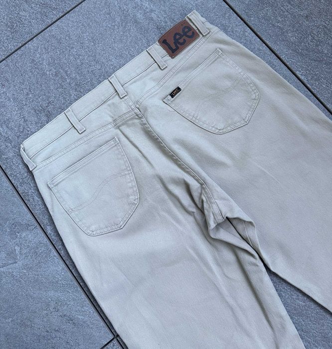 Spodnie jeansowe LEE Jeans męskie proste casual beżowe straight r. 38/34