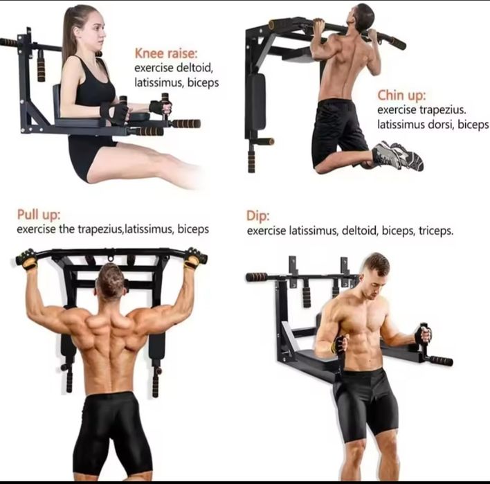 Barra 2 em 1 - Elevações e abdominais