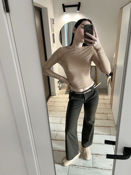 Штани в смужку, брюки прямі