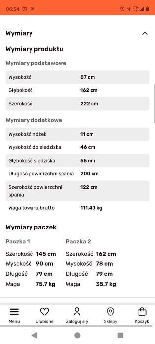 Narożnik z funkcją spania
