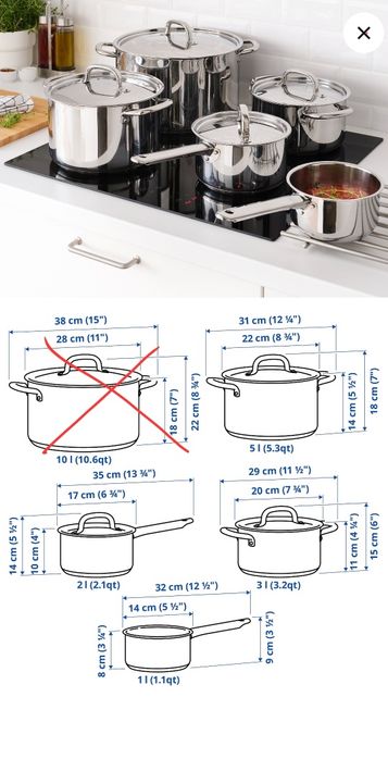 Sprzedam zestaw garnków ikea stal nierdzewna.