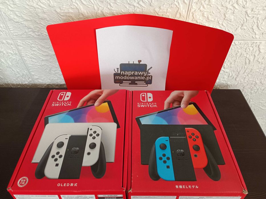 Nintendo oled hwfly zmodowana nowa + karta 512