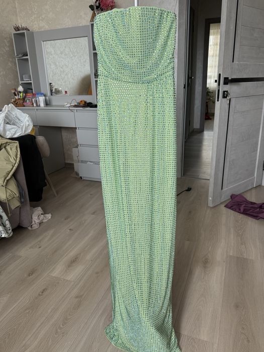 Вечірня сукня oh polly розмір 6 (uk) салатова з камінцями